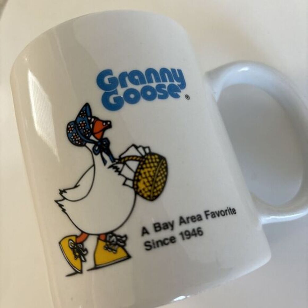 Rare Vintage Nostalgic Granny Goose Ceramic Coffee Mug Cup Potato Chips‎